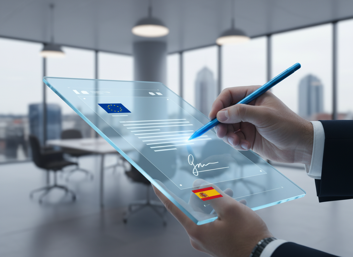 Firma digital de documentos legales bajo la Directiva Europea de Insolvencia 2026 en Madrid